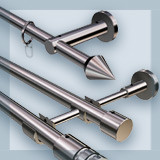 Stainless steel curtain rods for wall mounting