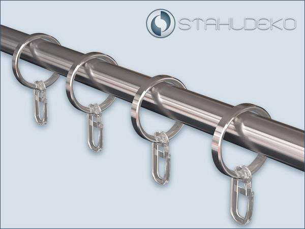Ring 16 made of V2A Stainless Steel, with U-Hook, Curtain Ring or Shower Curtain Ring Ring 16 made of V2A Stainless Steel, with U-Hook, Curtain Ring or Shower Curtain Ring