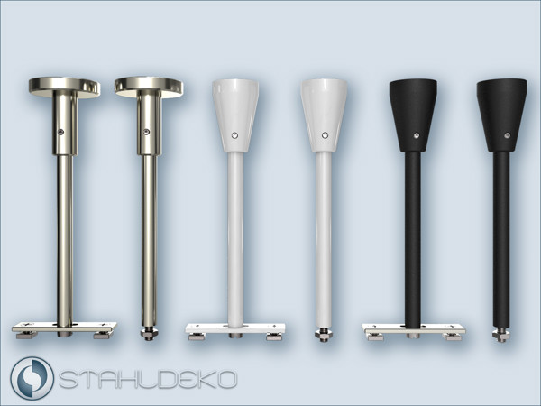 ceiling support for inner running profiles in stainless steel,Aluminum white or aluminum black Ceiling support stainless steel,White or black for all our aluminum profiles with inner rail,Lengths from 5 to 100 cm,1-line or 2-leg.