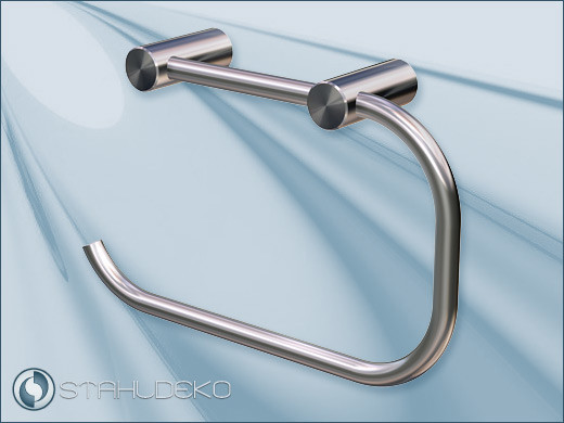 Paper holder for toilet paper, made of stainless steel, Model Double-Post10 without base plate. Paper holder for toilet paper, made of stainless steel, Model Double-Post10 without base plate.