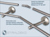 Oriel curtain rods: Joint for 10mm stainless steel tubes, angle 75° to 285° infinitely adjustable