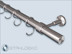 Curtain rod Primo-28 with hook 1-track knock-in cap made of stainless steel