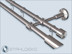 Modern 2-track curtain set,16mm diameter,Top 16 bar mount,Turris tails,with hook,made of stainless steel