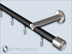 High-quality 1-track inner track curtain rod Sont-20 with 20 mm diameter round aluminum profile in matt black,end pieces cylinder,Brackets and hooks made of stainless steel