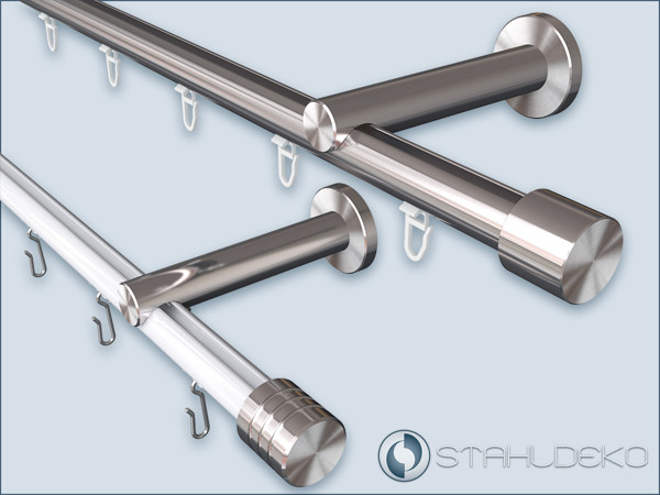 Internal curtain rod Sont-20,1-track,with a round aluminum profile,Configurable to measure and on request