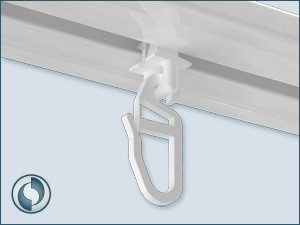 Swivel gliders for curtains suitable for curtain rails Swivel gliders for curtains suitable for curtain rails
