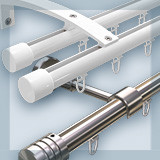 Install inner rail curtain and curtain rods on the wall. Curtain rods with inner rail for wall mounting: single-track and double-track