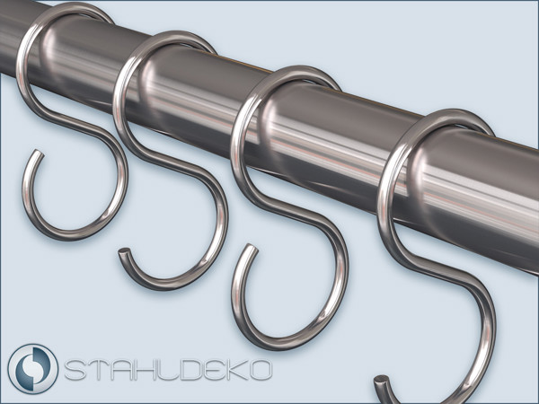 Stainless steel hook for wardrobe, clothes rail, curtain rod, railing with 28mm diameter rod and tube Stainless steel hook for wardrobe, clothes rail, curtain rod, railing with 28mm diameter rod and tube