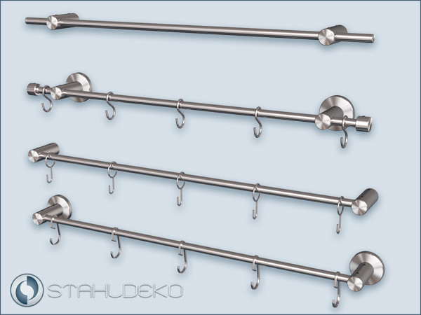 Kitchen Railing, Post 10 System made of Stainless Steel with Hooks for Kitchen Accessories Kitchen Railing, Post 10 System made of Stainless Steel with Hooks for Kitchen Accessories