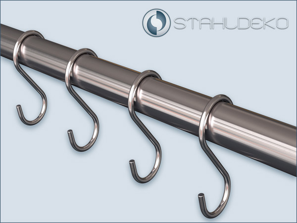 S hook made of stainless steel V2A wire with 3mm diameter for curtain rod or drape rod S hook made of stainless steel V2A wire with 3mm diameter for curtain rod or drape rod