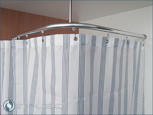Shower curtain textile five-stripes in three colors and three sizes