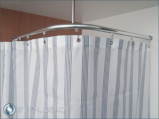 Shower curtain textile five-stripes in three colors and three sizes
