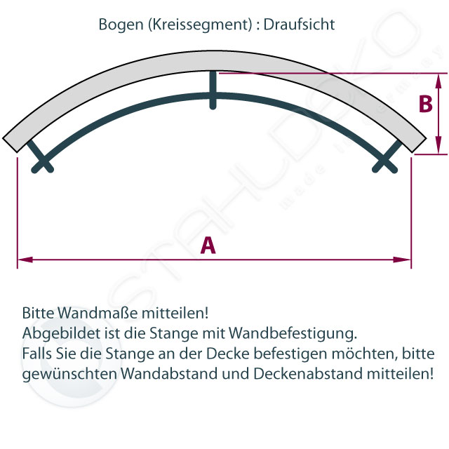 Bend curtain rods as a circle segment, ideal solution for a round front bay window