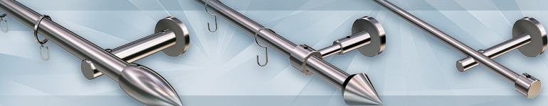 Single-track curtain rods for wall mounting