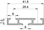 Aluminum rail for curtains and panel curtains 1 or 2 tracks