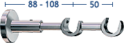 2-track carrier Top 16 made of stainless steel, with base