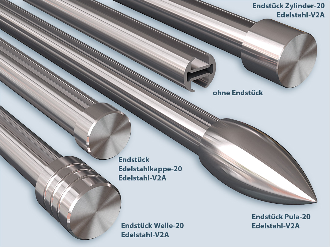 Order the desired end pieces for your 20mm diameter inner race profiles