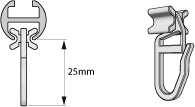 Folding glides with a round inner runner profile 16mm