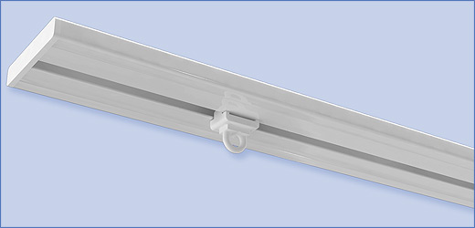 Curtain rail fastener intermediate fastener