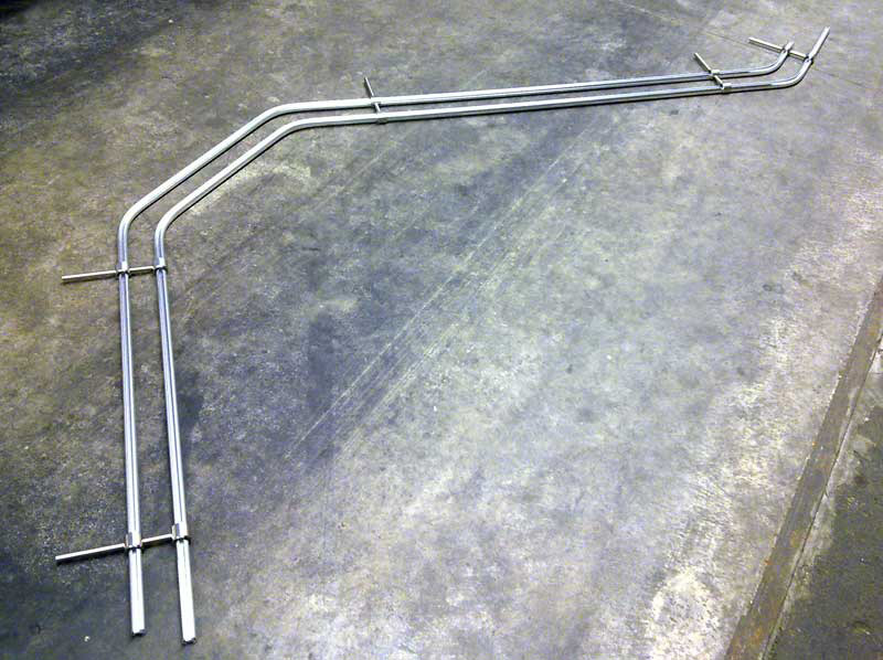 Manufacture in one piece: 2-track internal run rod bent for bay window