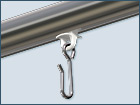 Glider with stainless steel hook for round profile with 20mm diameter