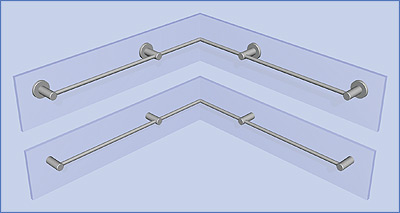 for bathroom towel holder L-shape inside corner Pfosten10