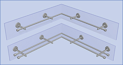for bathroom design: towel holder made of stainless steel L-shape inside corner Sont10