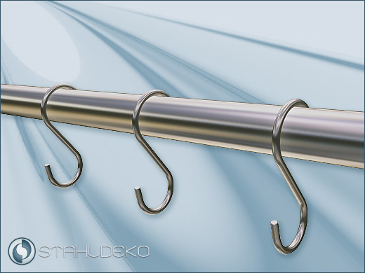 Matching hooks for U-shaped cloakroom rods Ø 20mm