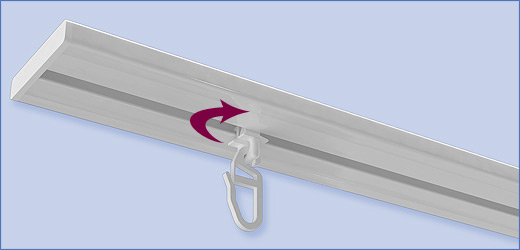 Glides for sliding curtain rails