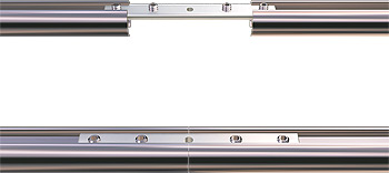 Rail connector for round aluminum rails with a diameter of 16mm