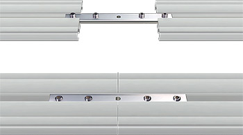 Rail connector for curtain rails (turning rails) 1/2 run or 3/4 run