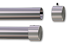 Decoration accessories: end button cylinder 28, nickel-plated steel, fastening system