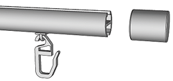 Fastening system plastic end piece 16mm for aluminum tubes