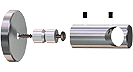 for towel holder: Fastening system post 16/short with base plate