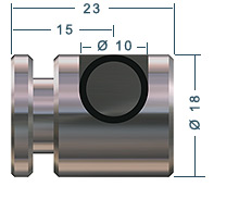 Support for sash rods, dimensions