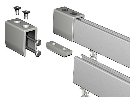 Stable wall bracket for aluminum rails with square inner track 14x35mm, light gray plastic