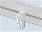 Curtain gliders with hooks for inside curtain rails