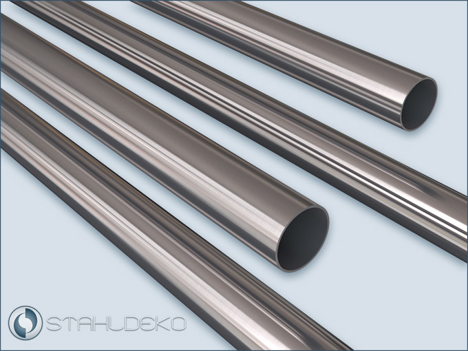 Stainless steel tube Ø 28 mm, V2A - Stainless steel, for curtain rods and drapery rods, for wardrobe rods and clothing rods