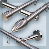 Stainless steel curtain rods