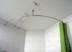 Rod for shower curtain, quarter-circle bathtub version, stainless steel, wall and ceiling mount