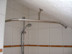 Shower curtain rod for 5-corner shower tray, trapezoid shower base, attached to the wall and roof slope