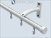 Curtain rod bend inner track profile 20mm aluminum white 1-track short