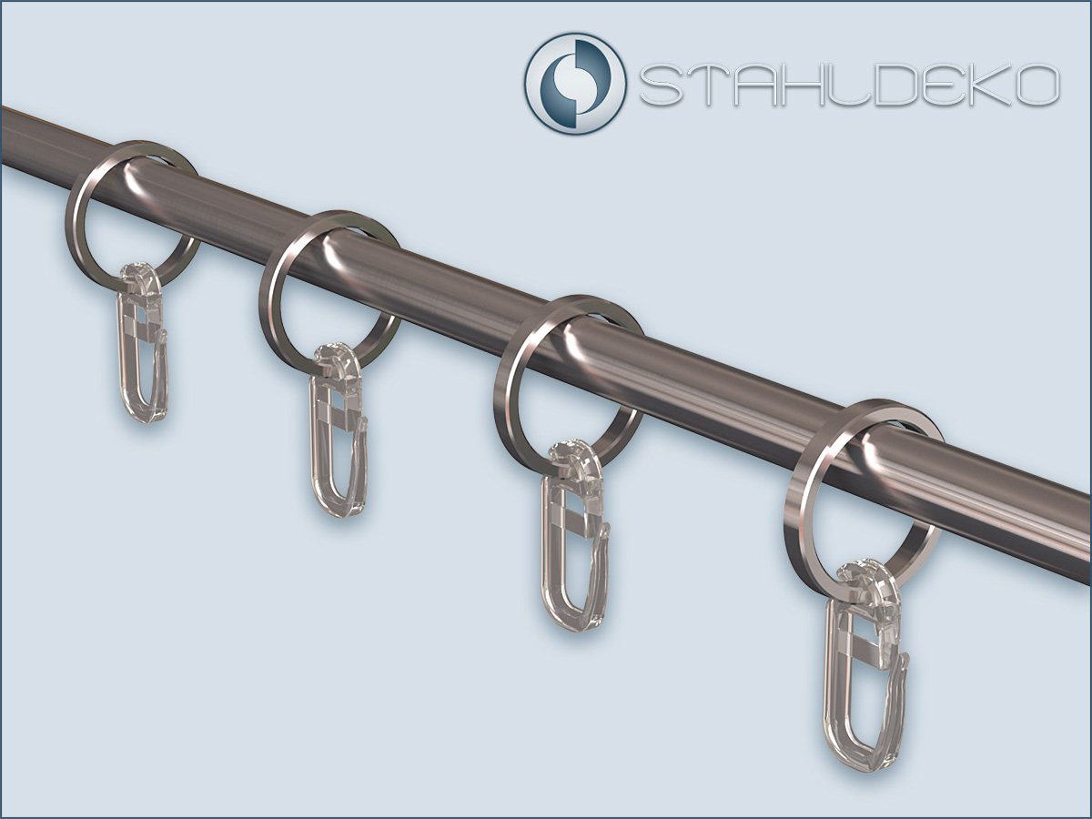 Curtain Ring made of Stainless Steel for Curtain Rods with 10mm Diameter.