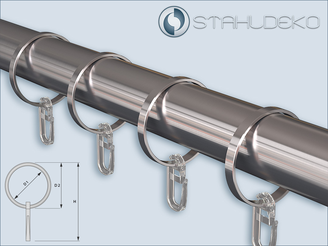 Curtain rings Curtain rings for stainless steel tubes and stainless steel rods with 28mm dimensions