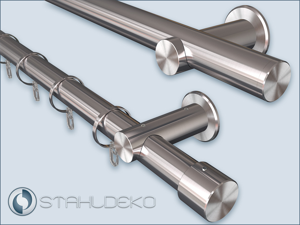 Curtain rod, handrail, railing entirely made of stainless steel