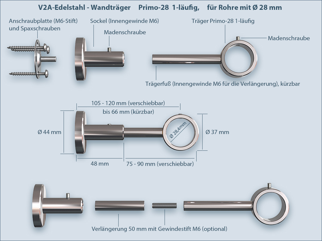 Rod holder rod holder Primo 1-barrel for tubes-28mm assembly instructions