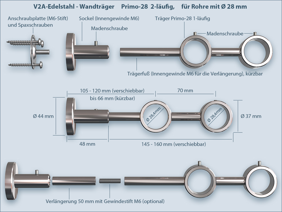 Mounting attachment instructions: Holder bracket for rods Primo-28 2-barrel