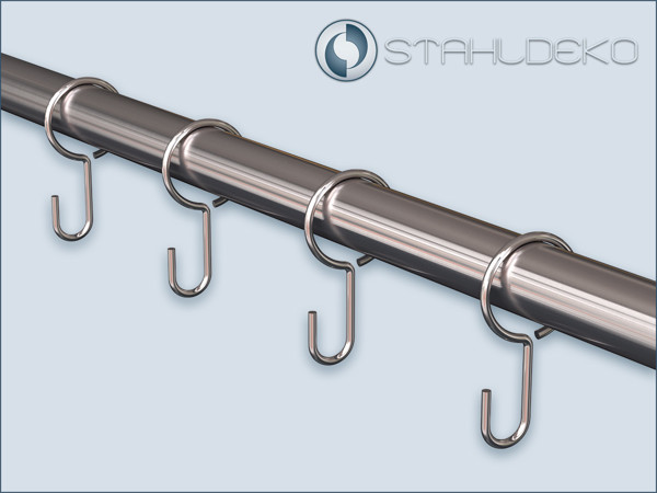 Steel hook - Ring hook or curtain hook made of nickel-plated steel