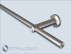 Curtain rod post 16mm single cap without rings without hooks