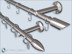 Curtain rod Sont-16 1-track made of stainless steel for wall mounting